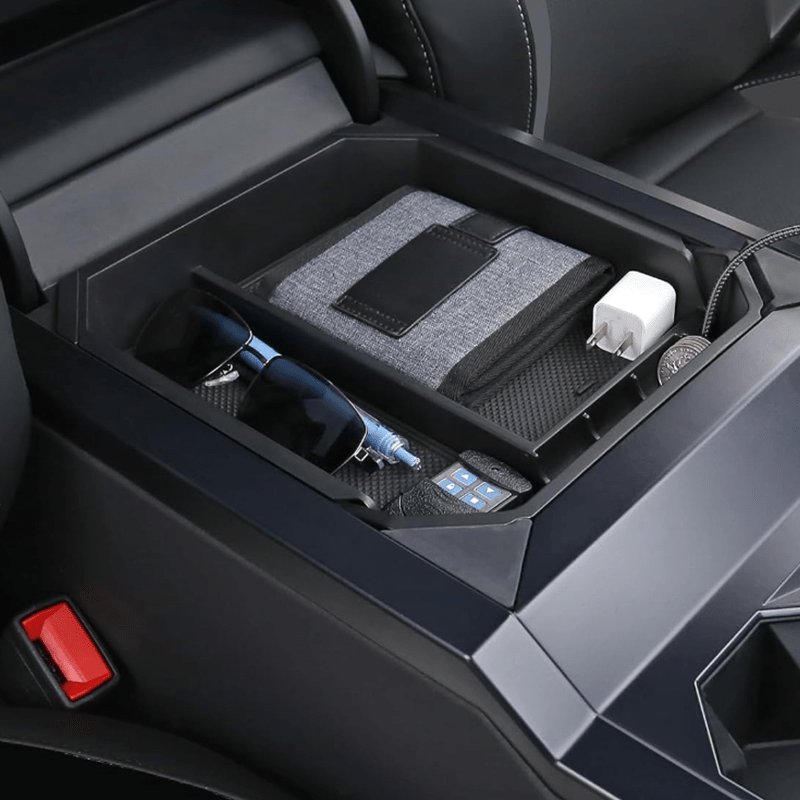 Double Layer Center Console Organizer Armrest Storage Box for Cybertruck - T-Launch