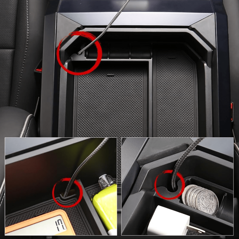 Double Layer Center Console Organizer Armrest Storage Box for Cybertruck - T-Launch