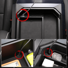 Double Layer Center Console Organizer Armrest Storage Box for Cybertruck - T-Launch
