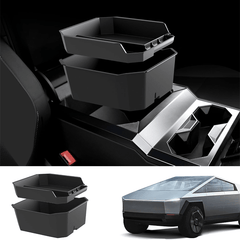 Double Layer Center Console Organizer Armrest Storage Box for Cybertruck - T-Launch