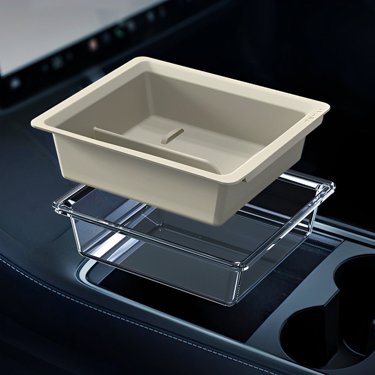 Double-layer Organizer - Sliding Center Console Tray for Tesla Model 3/Y (2021-2023) - T-Launch