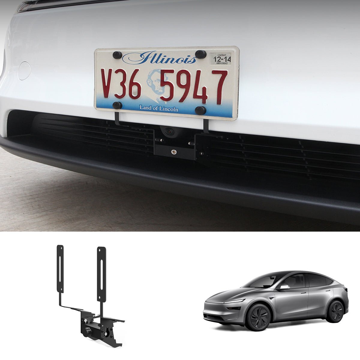 Drill-free Anti-theft US Standard License Plate Frame for Tesla Model Y Juniper 2025+ - T-Launch
