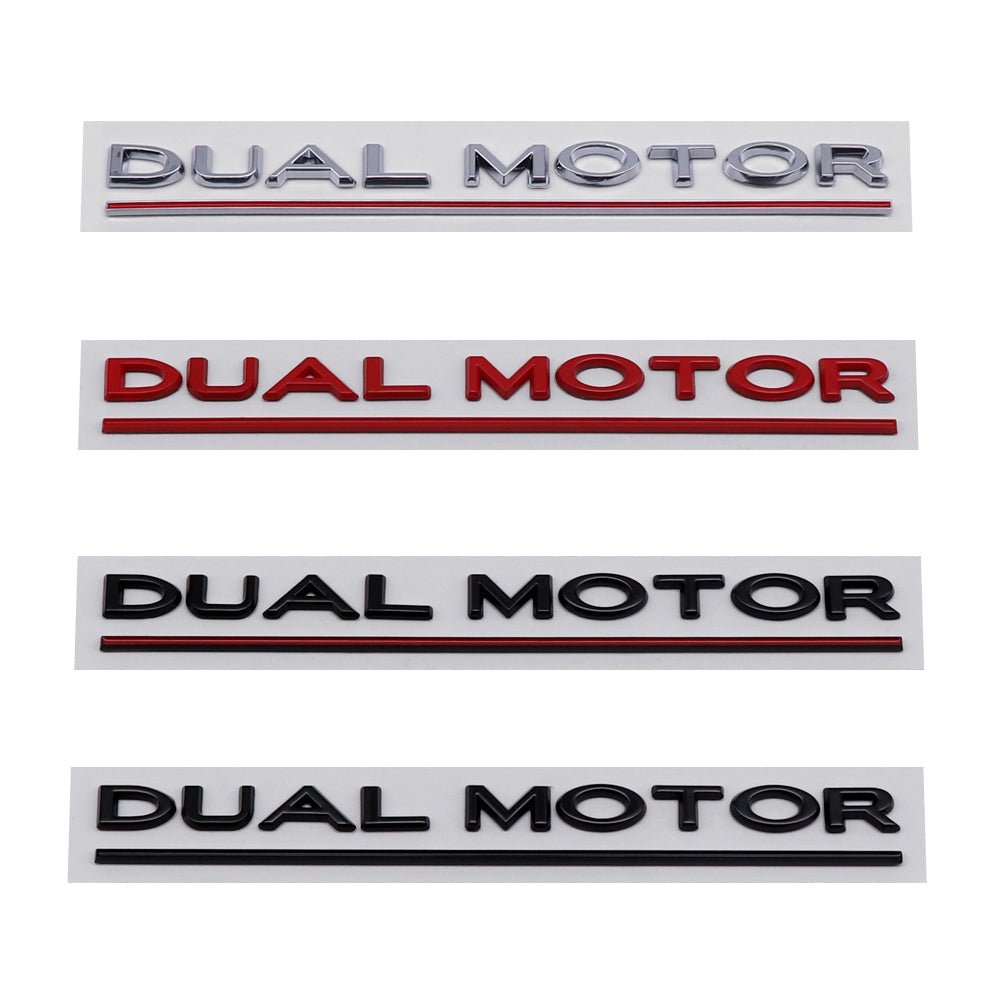 'Dual Motor' Decal Rear Trunk Emblem For Tesla All Model 3 Y S X - T-Launch