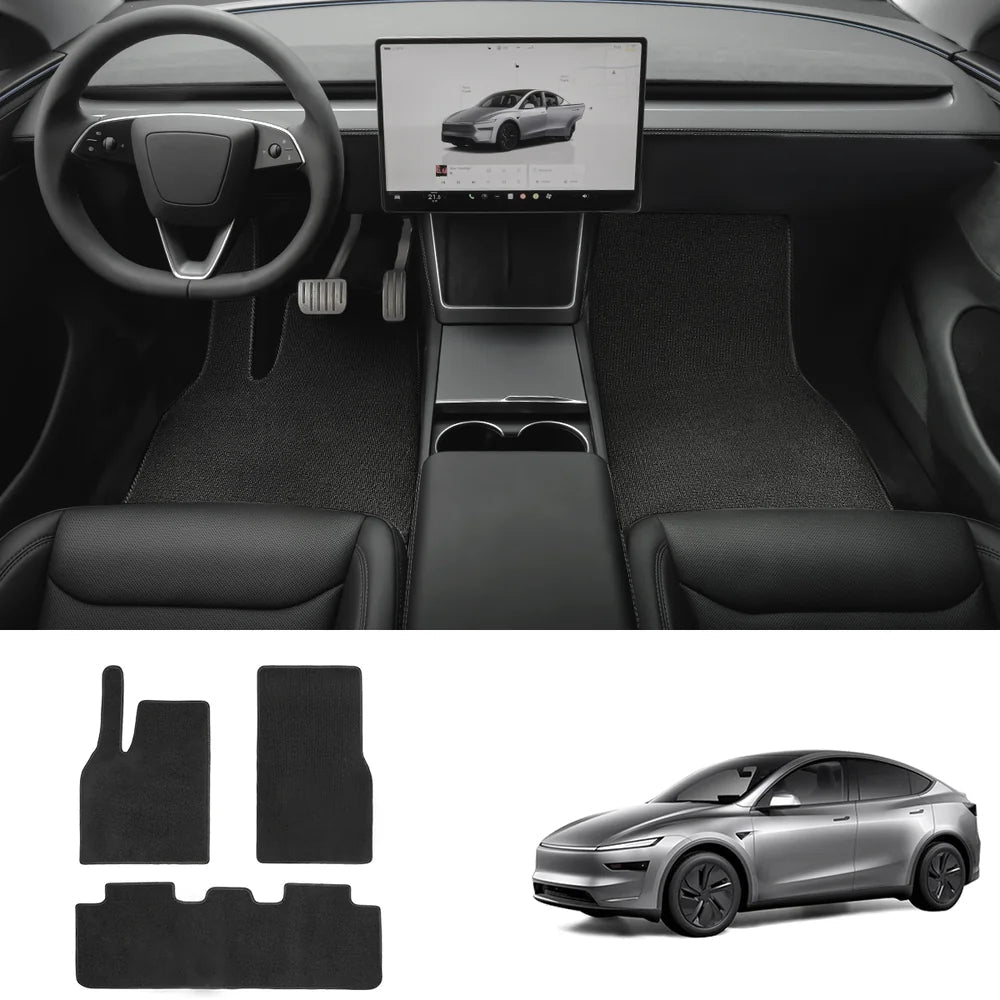 Durable Carpet-Style Floor Mats (3-Piece Set) for Tesla Model Y Juniper 2025+ - T-Launch