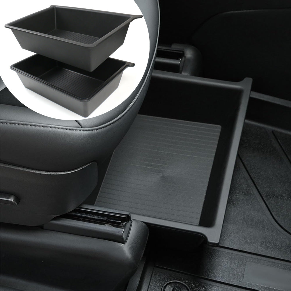 Schowek pod siedzeniem z podwójnej warstwy TPE+ABS do Tesla [[PL170]] X 2023+