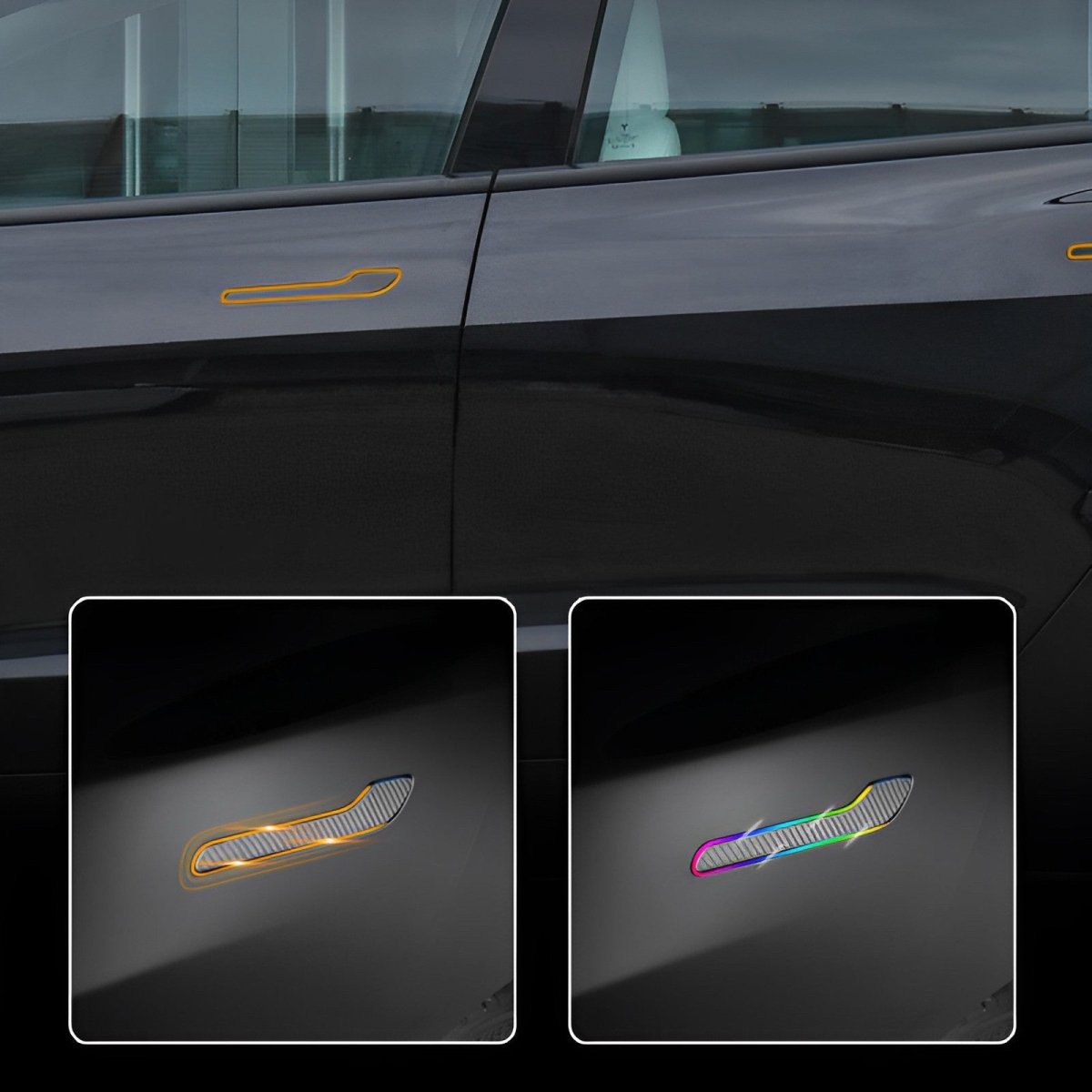 Electric Door Handle for Tesla Model 3/Y - Automatic Pop Up, RGB Light Strip (4 Pcs) - T-Launch