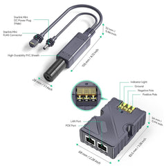 Ethernet Splitter & PoE Injector for Starlink Mini – Power & Data via One RJ45 Cable - T-Launch