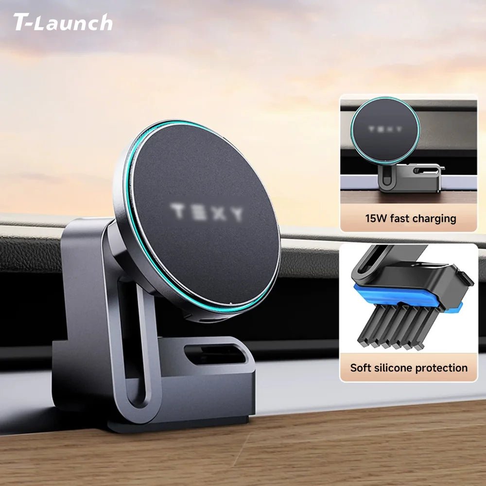 Fast Charging-Magnetic Suction Smart Fast Charging Mobile Phone Holder For Tesla Model 3/Y (for left hand drive ) - T-Launch