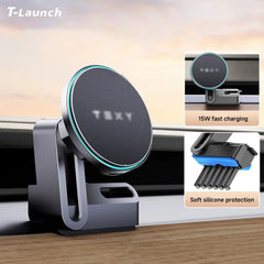 Fast Charging-Magnetic Suction Smart Fast Charging Mobile Phone Holder For Tesla Model 3/Y (for left hand drive ) - T-Launch
