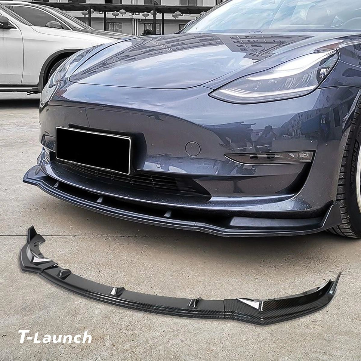 Front Bumper Lip Kit For Tesla Model 3 (2017-2023) - T-Launch