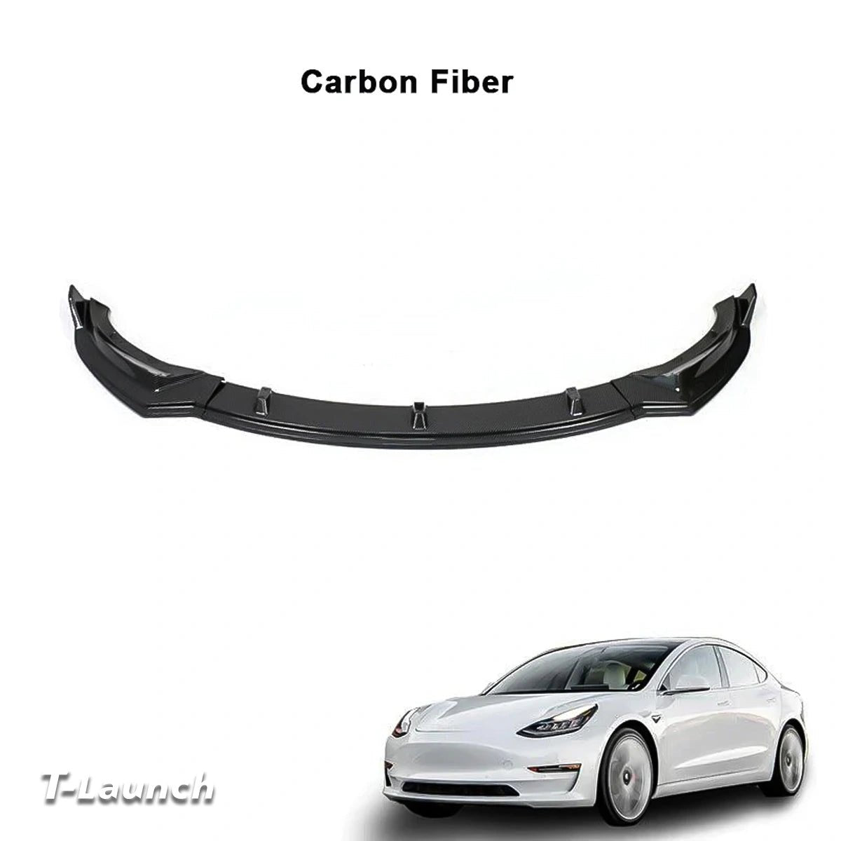 Front Bumper Lip Kit For Tesla Model 3 (2017-2023) - T-Launch