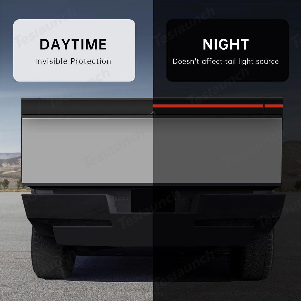 Front Light Bar & Taillight DIY Black Vinyl Wrap Kit for Tesla Cybertruck - T-Launch