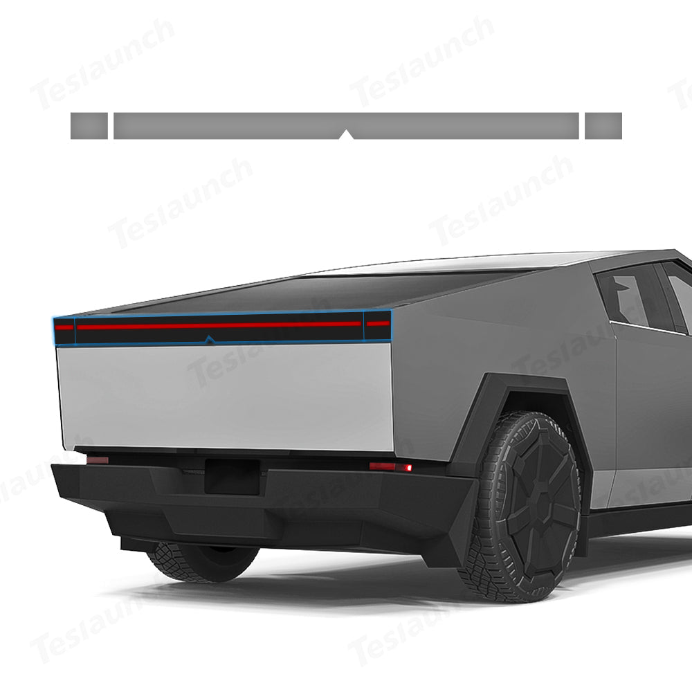 Front Light Bar & Taillight DIY Black Vinyl Wrap Kit for Tesla Cybertruck - T-Launch