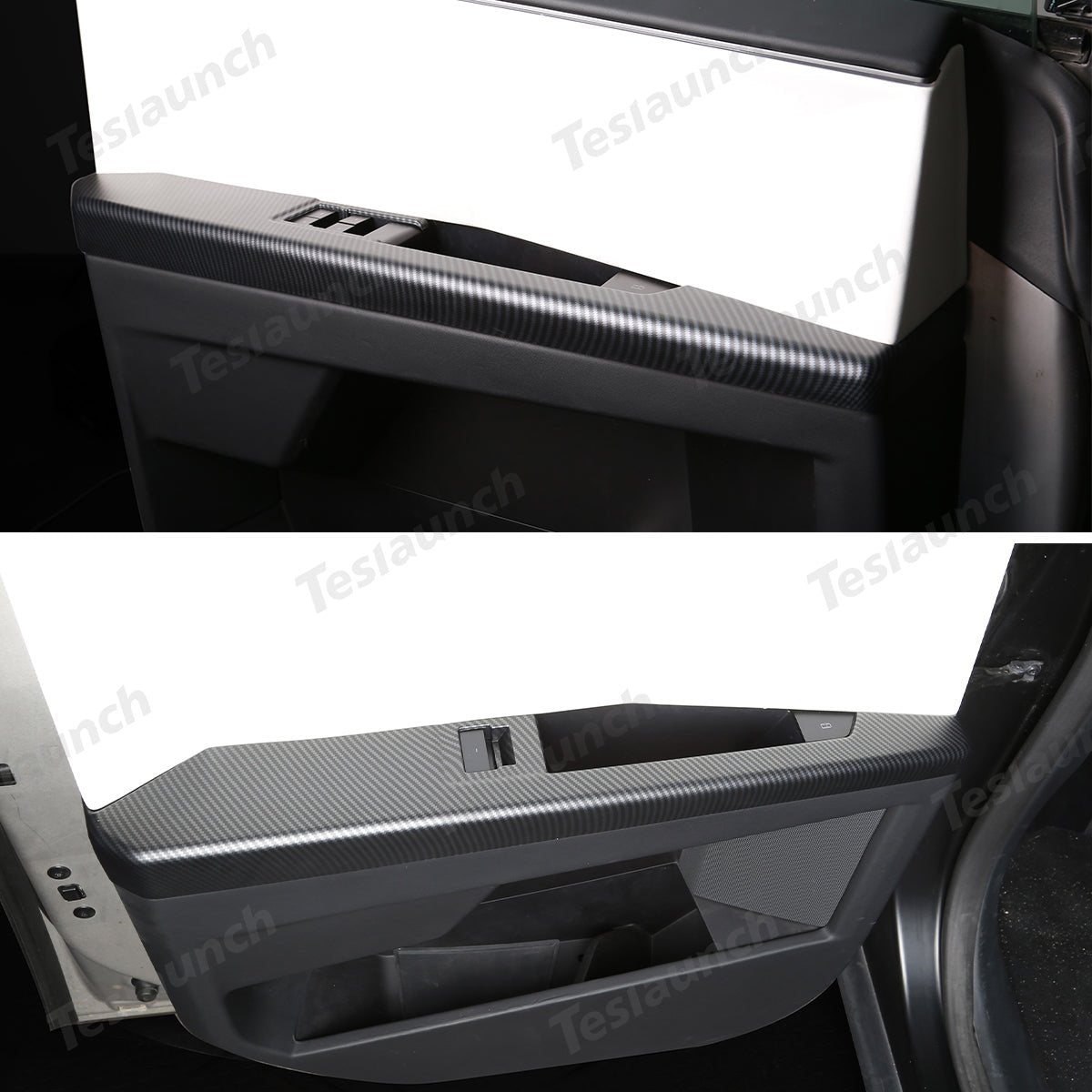Front & Rear Door Armrest Overlays Covers (Carbon Fiber Pattern ABS) for Cybertruck 2024-2025 (4 PCS) - T-Launch