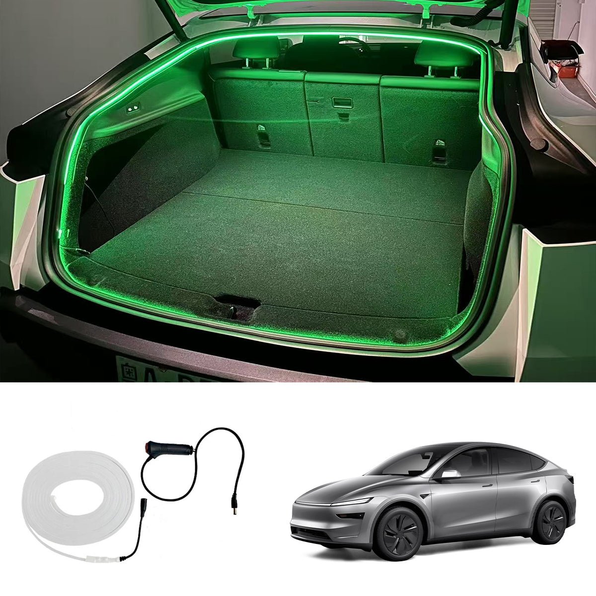 Front & Rear Trunk Ambient Lighting – Soft Glow Upgrade for Tesla Model Y Juniper 2025+ - T-Launch