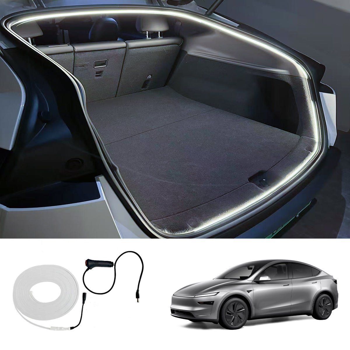 Front & Rear Trunk Ambient Lighting – Soft Glow Upgrade for Tesla Model Y Juniper 2025+ - T-Launch