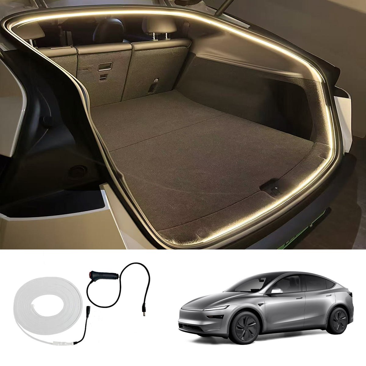 Front & Rear Trunk Ambient Lighting – Soft Glow Upgrade for Tesla Model Y Juniper 2025+ - T-Launch