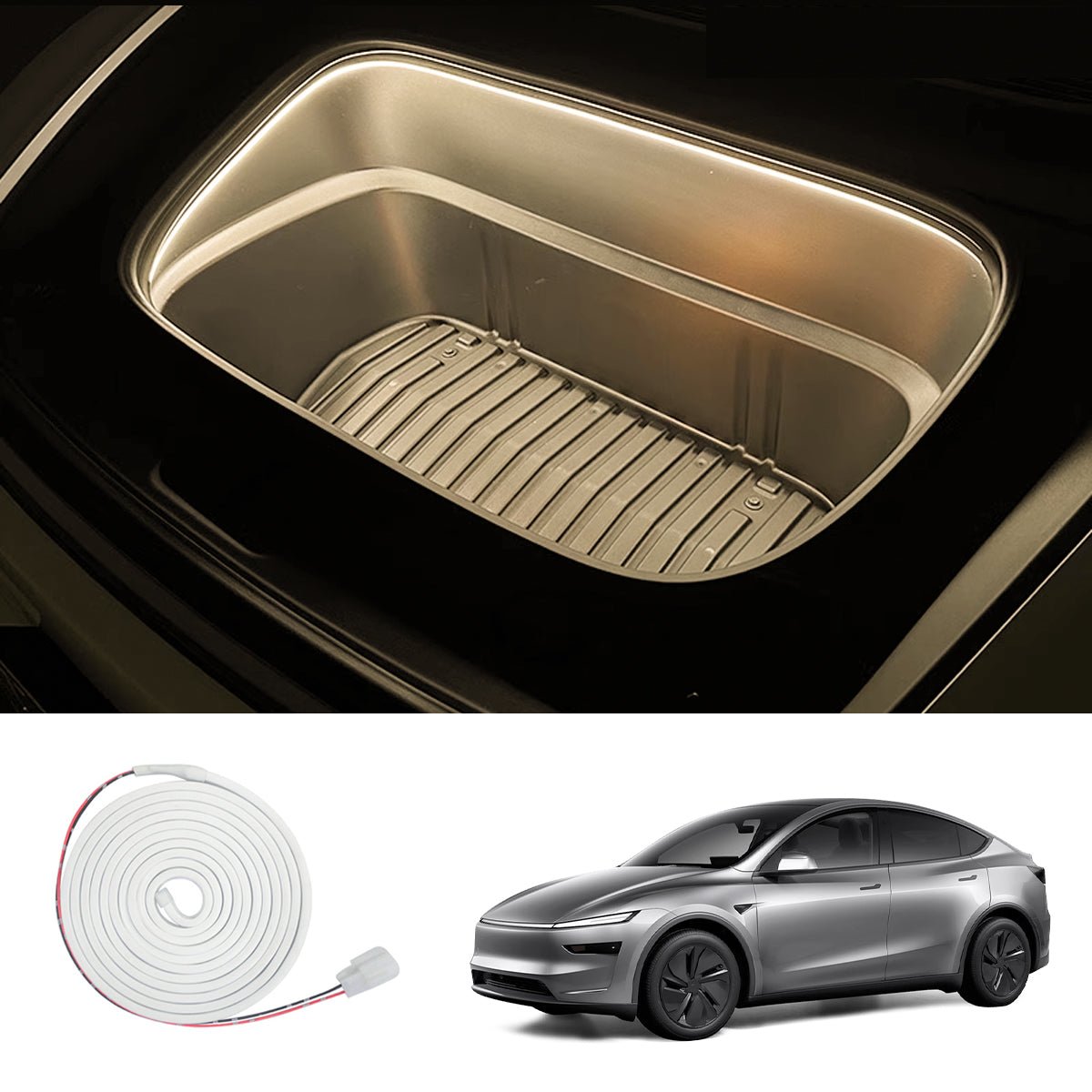 Front & Rear Trunk Ambient Lighting – Soft Glow Upgrade for Tesla Model Y Juniper 2025+ - T-Launch