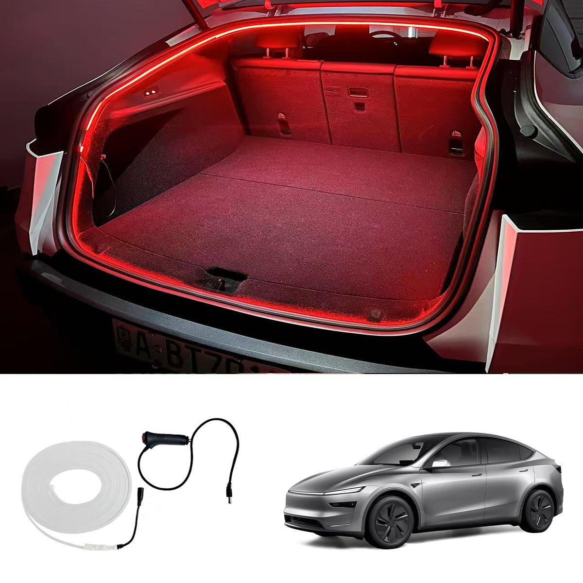 Front & Rear Trunk Ambient Lighting – Soft Glow Upgrade for Tesla Model Y Juniper 2025+ - T-Launch