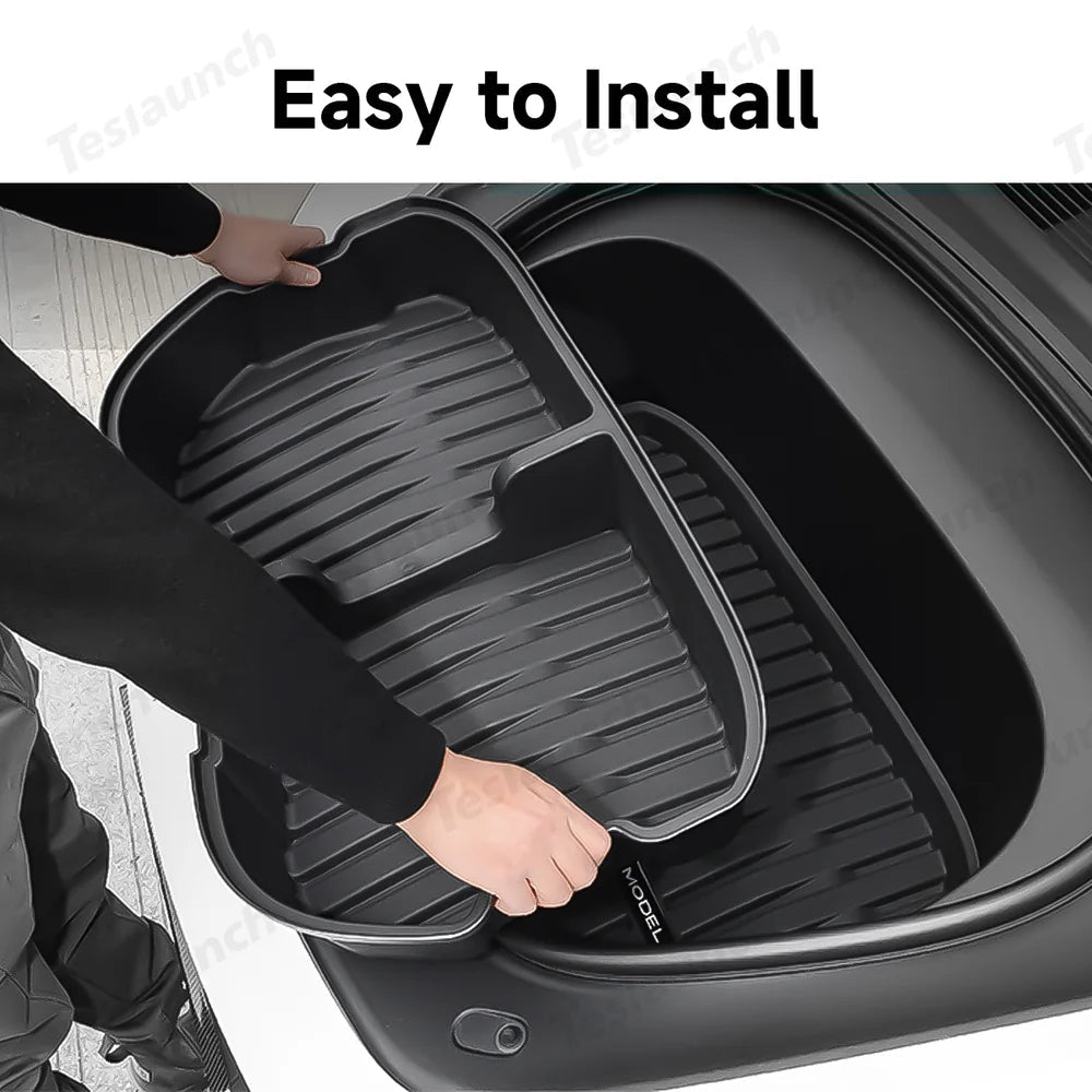 Front & Rear Trunk Organizer Bins for Tesla Model Y Juniper 2025+ - T-Launch