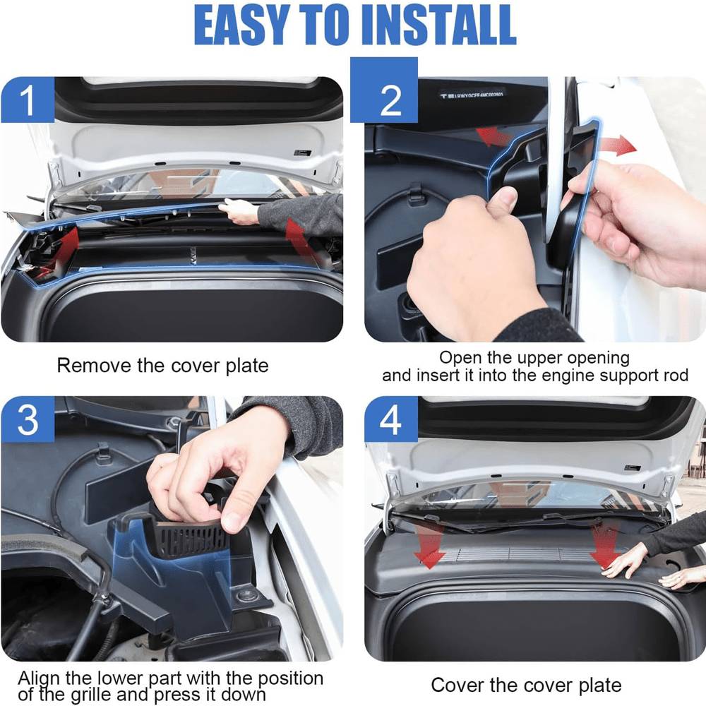 Front Trunk Blocking Hood Waterproof Box Grille Channel Water Diversion For Tesla Model Y - T-Launch