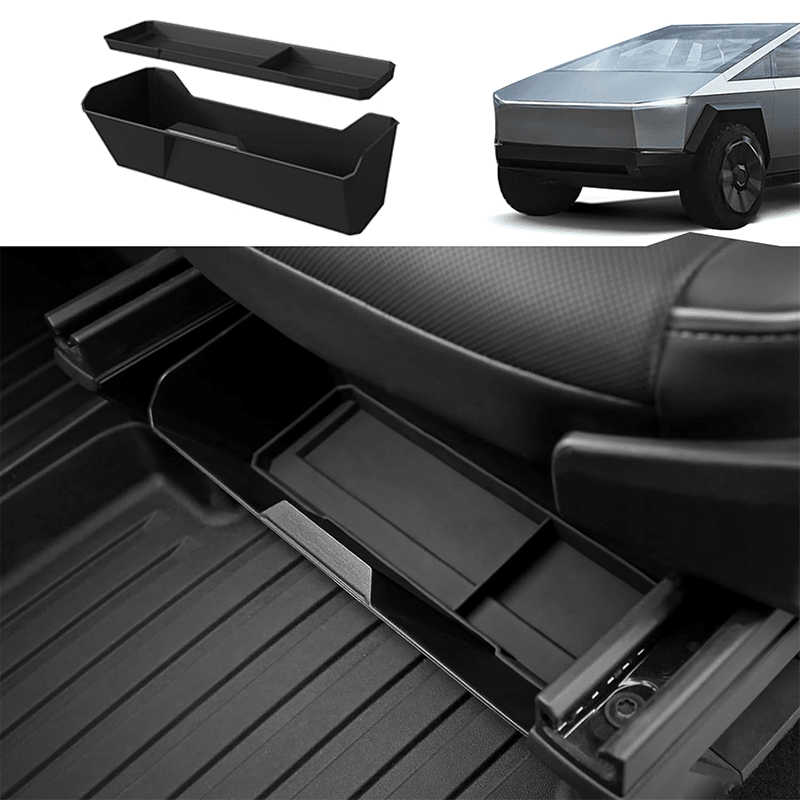Front Under Seat Storage Box with Silicone Pad for Tesla Cybertruck - T-Launch