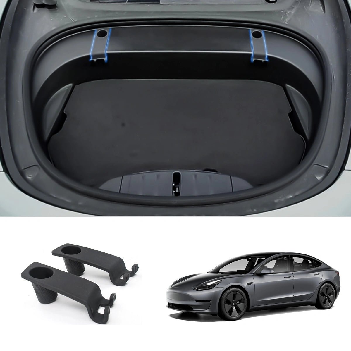 Frunk Bolt Cover & Hook Holding Clips For Tesla Model 3 (2021-2023) - T-Launch
