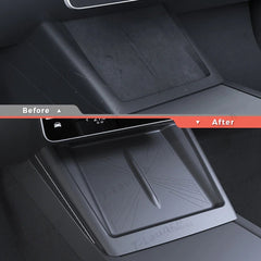 Full-Cover Non-Slip Silicone Wireless Charging Area Mat for Tesla Model 3 Highland Standard 2025+ - T-Launch