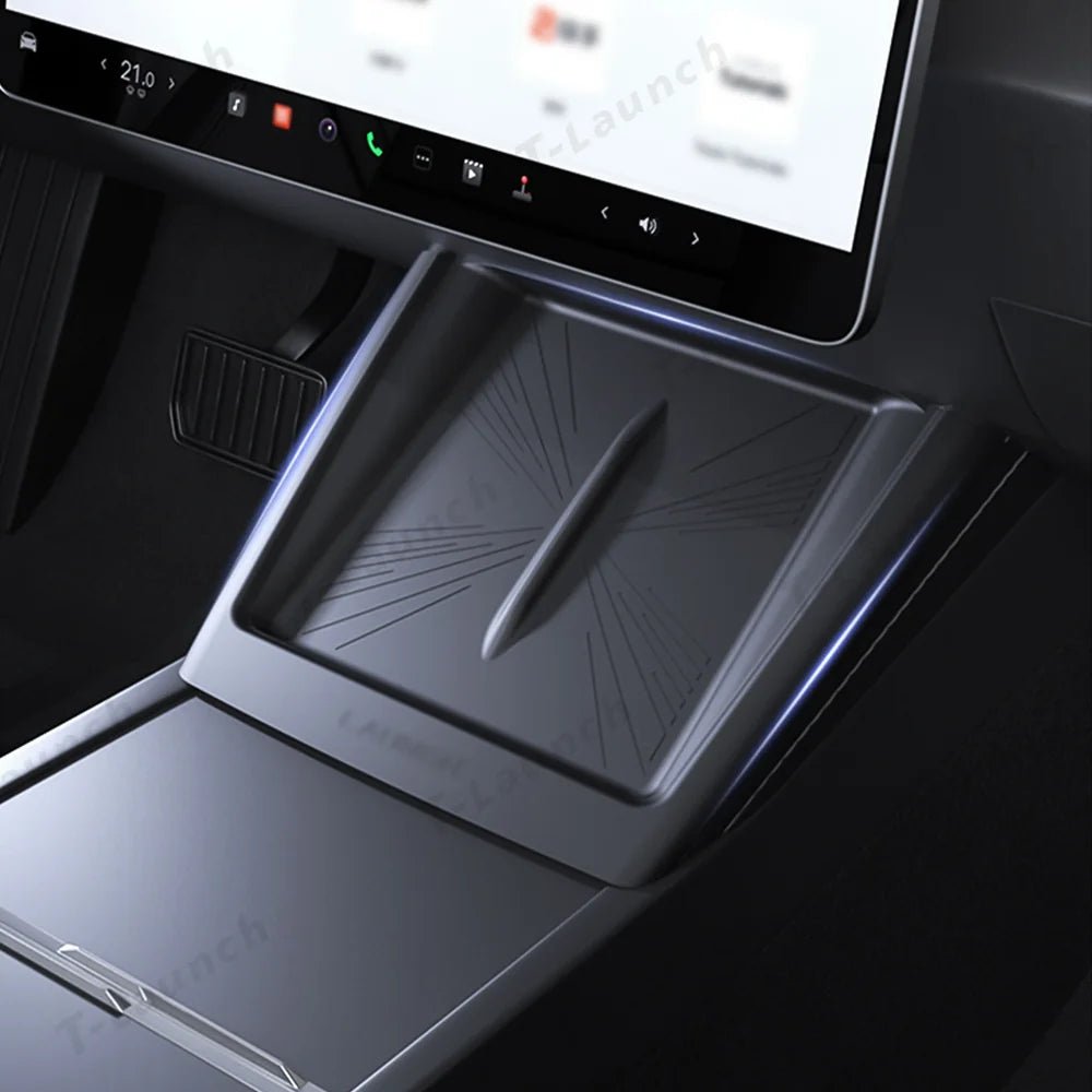 Full-Cover Non-Slip Silicone Wireless Charging Area Mat for Tesla Model 3 Highland Standard 2025+ - T-Launch