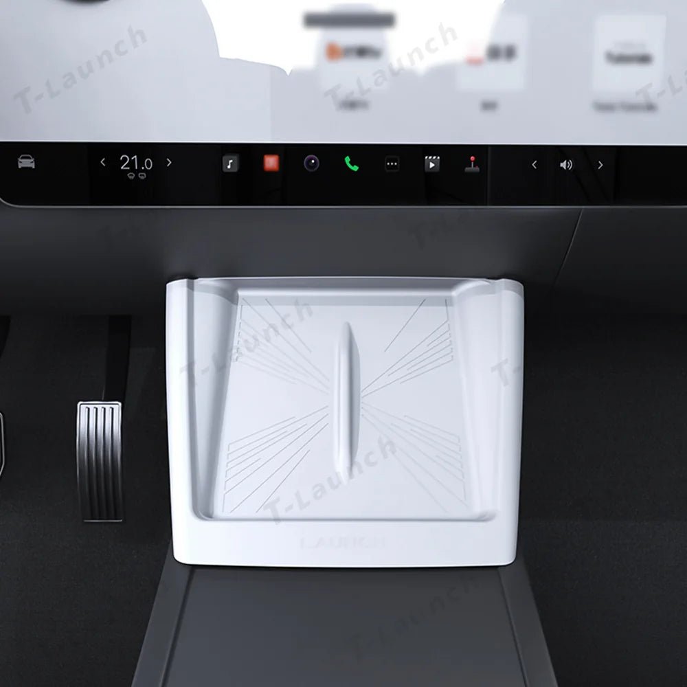 Full-Cover Non-Slip Silicone Wireless Charging Area Mat for Tesla Model 3 Highland Standard 2025+ - T-Launch