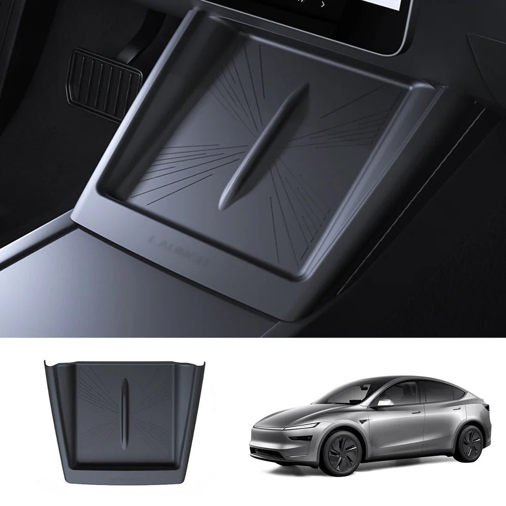 Full-Cover Non-Slip Silicone Wireless Charging Area Mat for Tesla Model Y Juniper 2025+ / Model 3 Highland 2024+ - T-Launch