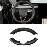 [Real Carbon Fiber] Steering Wheel Caps Cover For Tesla 2024+ Model 3 Highland