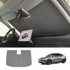 Graphite-Insulated Foldable Front Windshield Sunshade for Tesla Model 3 2017+/ Model Y 2020+ - T-Launch