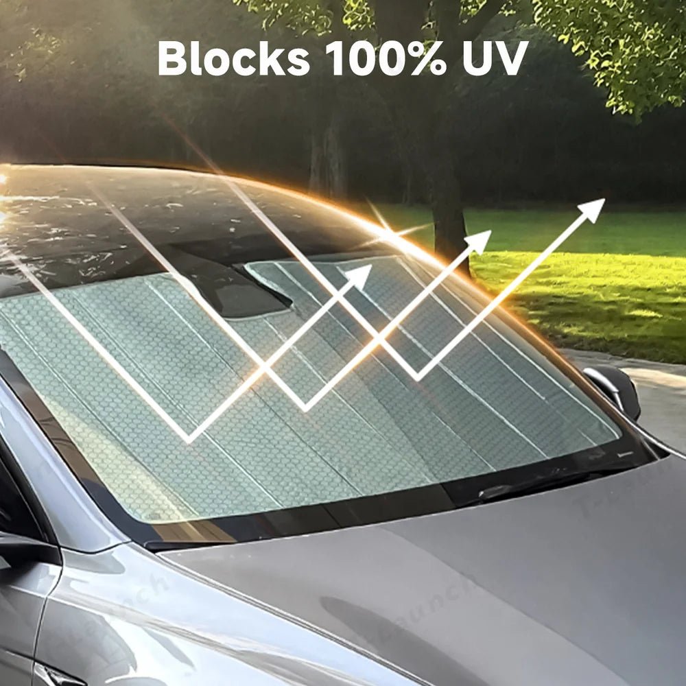 Graphite-Insulated Foldable Front Windshield Sunshade for Tesla Model 3 Highland Standard 2025+ - T-Launch