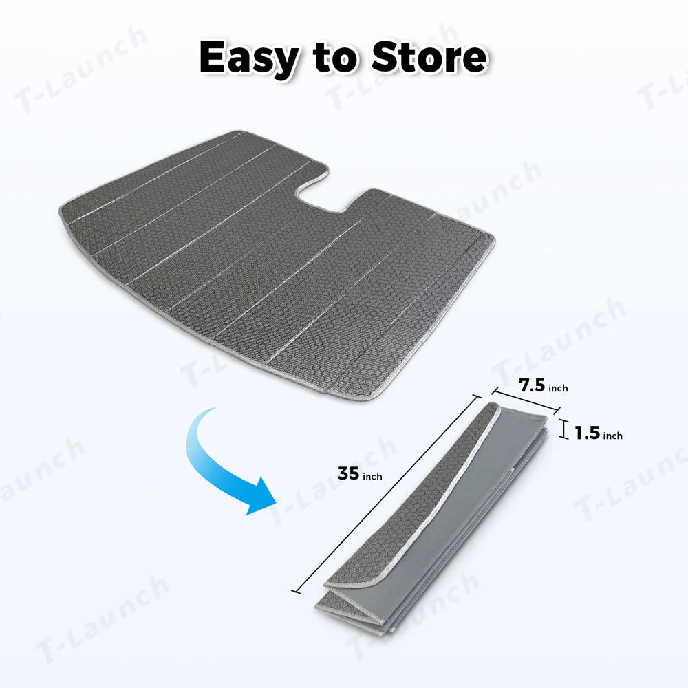 Graphite-Insulated Foldable Front Windshield Sunshade for Tesla Model 3 Highland Standard 2025+ - T-Launch