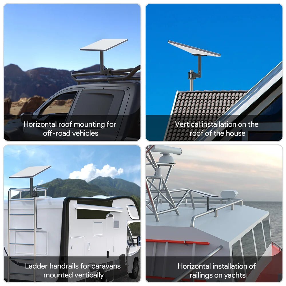 Heavy-Duty Aluminum Alloy Pole Mount for Starlink Mini – For RV, Roof & Ladder - T-Launch