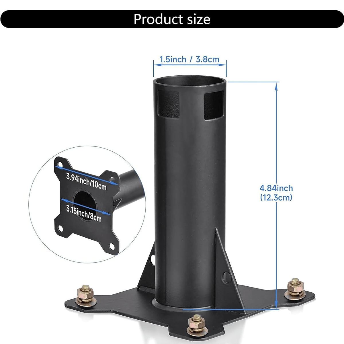 Heavy-Duty Carbon Steel Roof Mount for Starlink Gen 2 Dish - T-Launch