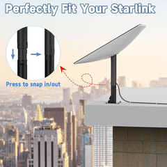 Heavy-Duty Carbon Steel Roof Mount for Starlink Gen 2 Dish - T-Launch