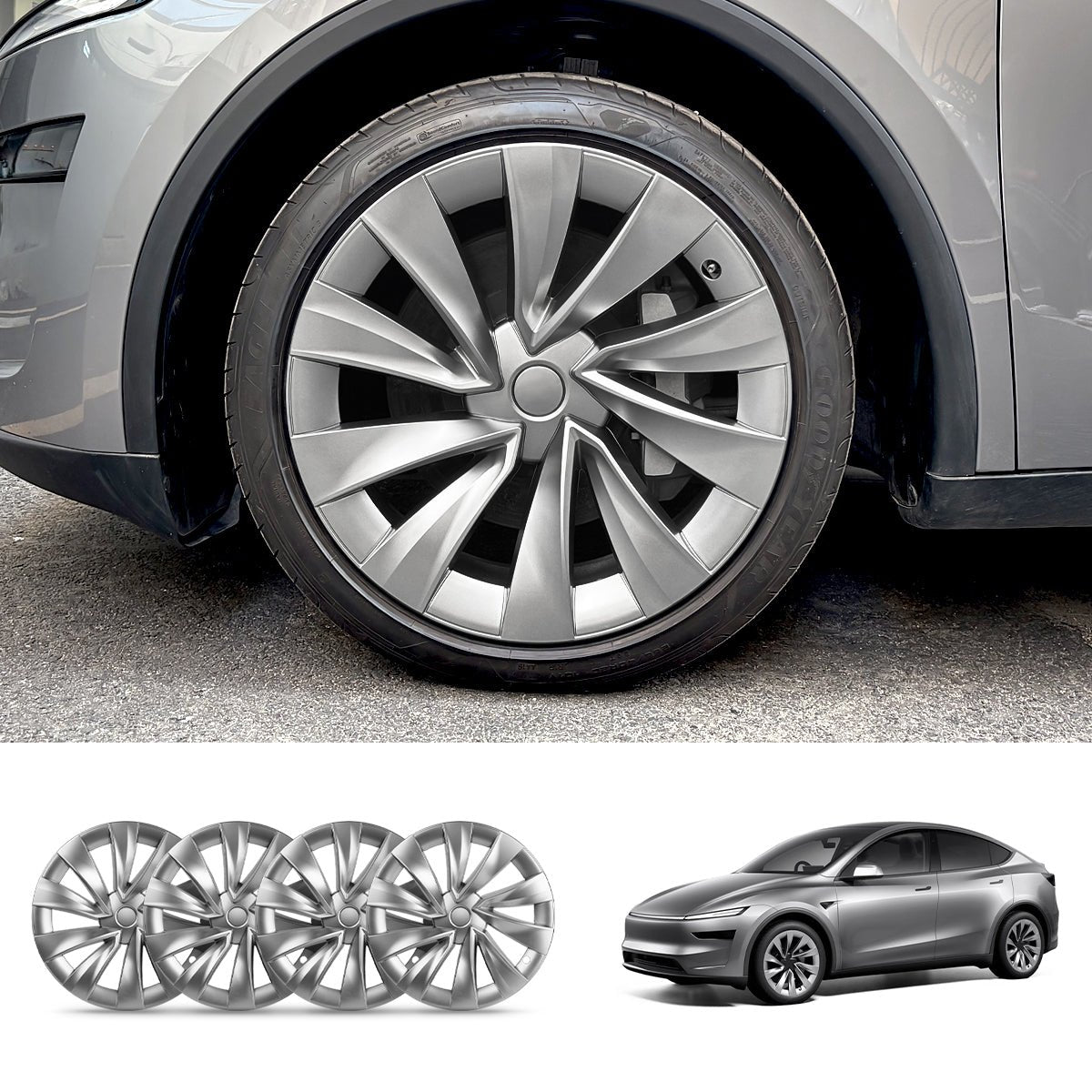 Helix 2.0 Style Wheel Hubcaps (Set of 4) for Tesla 2025+ Model Y Juniper 20'' Helix 2.0 Wheels - T-Launch