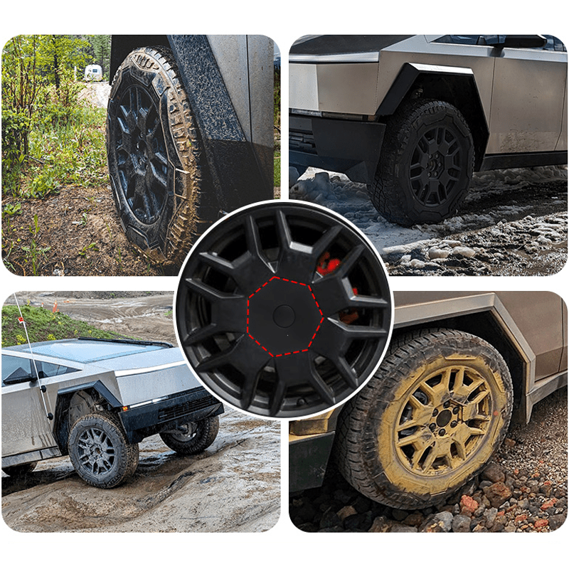 Heptagonal Center Hub Caps Lug Nut Covers for Cybertruck (4 Pcs) - T-Launch