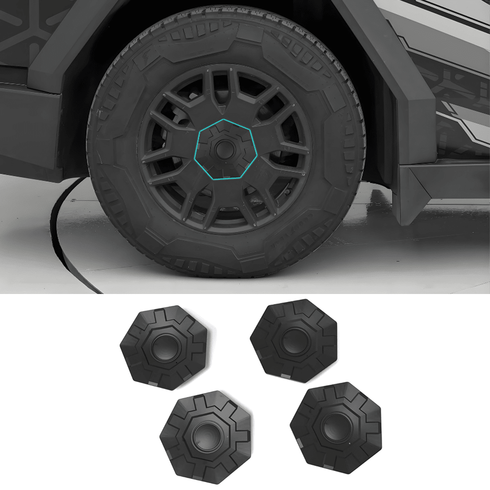 Heptagonal Center Hub Caps Lug Nut Covers for Cybertruck (4 Pcs) - T-Launch