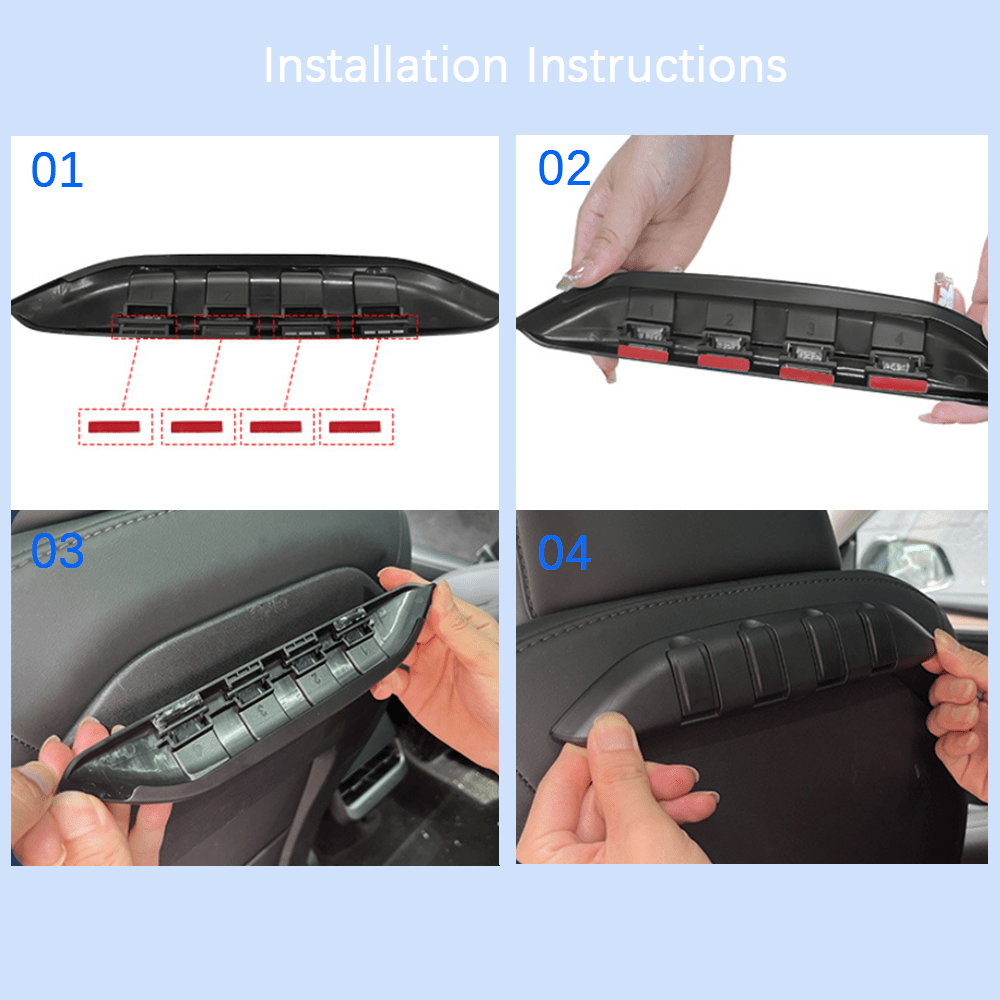 Hidden Foldable Seat Back Hook Bracket for Tesla Model 3/Y - T-Launch