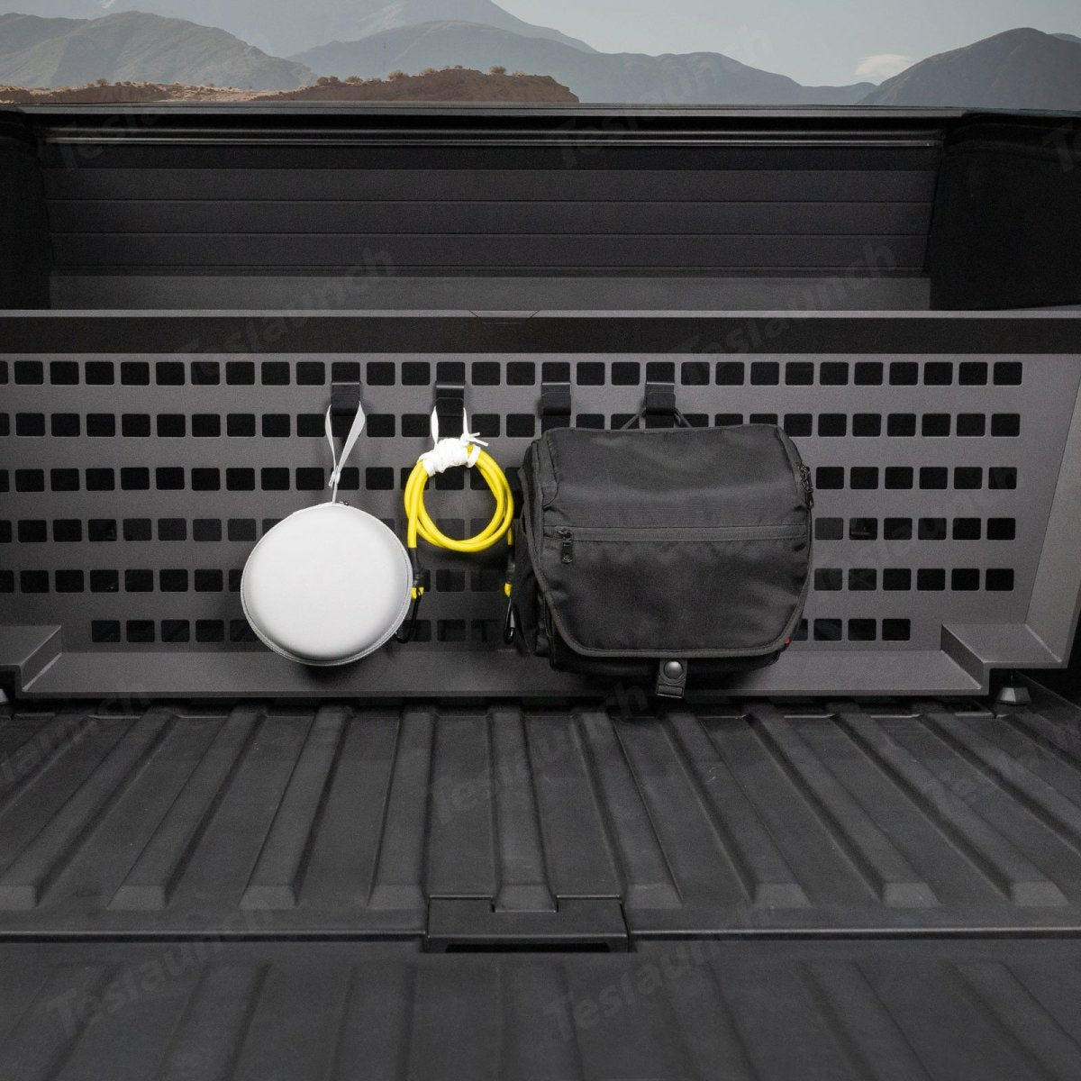 Hooks for MOLLE Panels & Vault Cargo Divider for Cybertruck - T-Launch