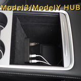 Tesla Model 3/Y/S/X USB HUB 4-i-1 midterkonsoladapter (2021-2023)