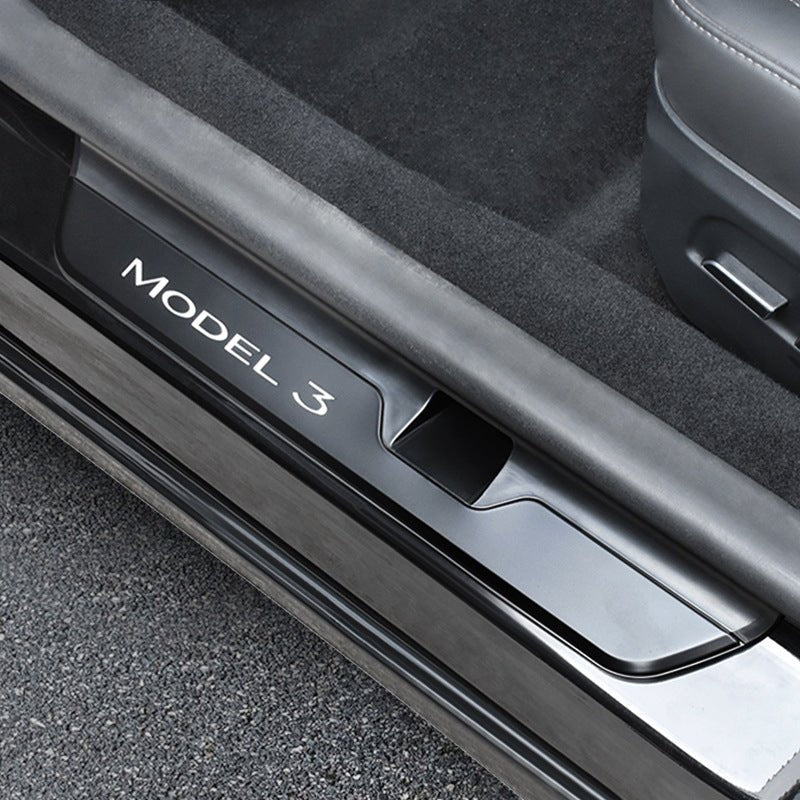Illuminated Door Sill Protector for Tesla - T-Launch