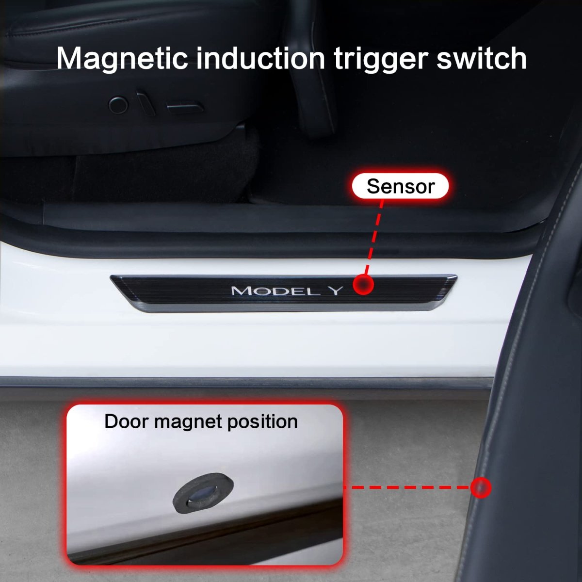 Illuminated Door Sill Protector for Tesla - T-Launch