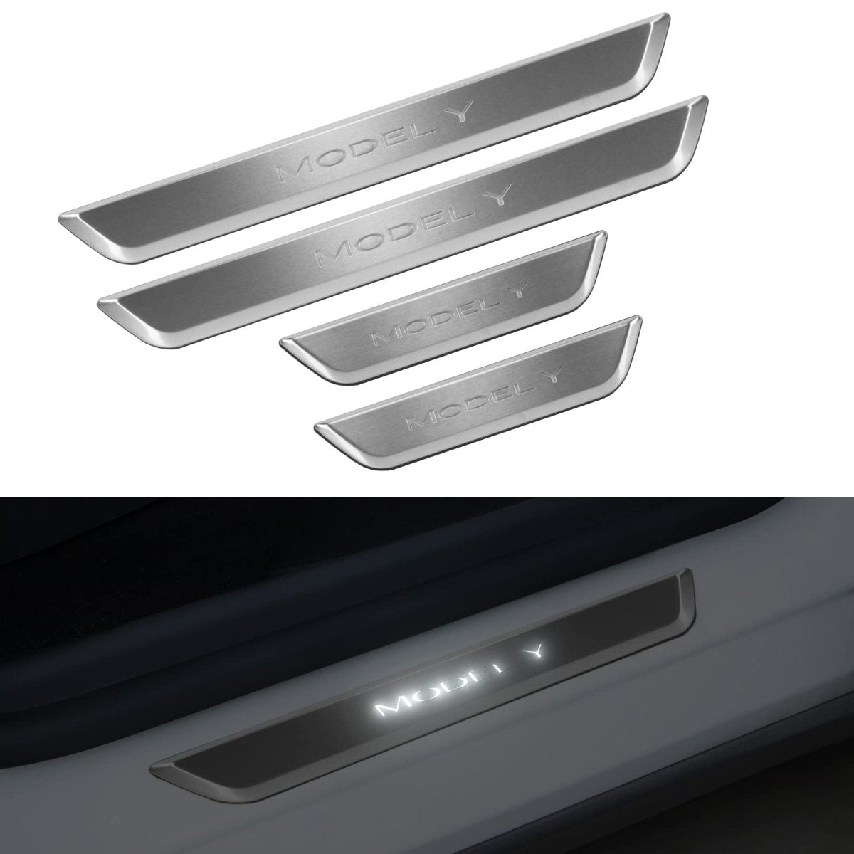 Illuminated Door Sill Protector for Tesla - T-Launch