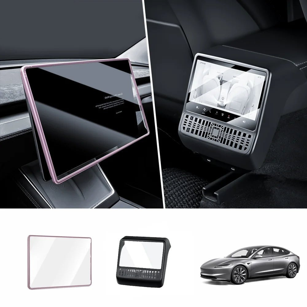 Integrated Tempered Glass Screen Protector with Frame for Tesla Model 3 Highland 2024+ - T-Launch