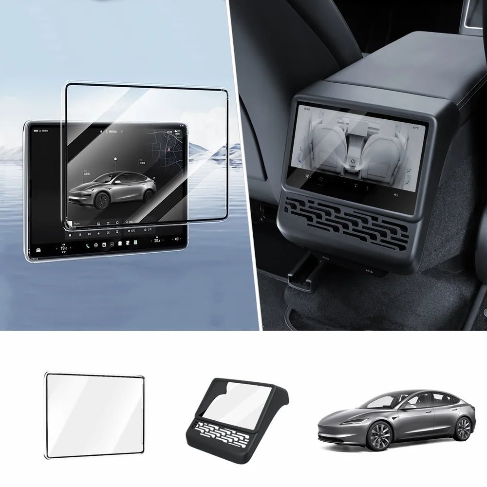 Integrated Tempered Glass Screen Protector with Frame for Tesla Model 3 Highland 2024+ - T-Launch