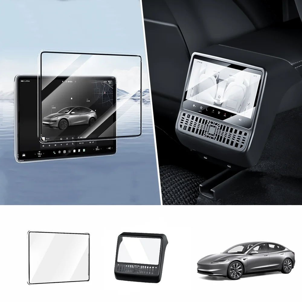 Integrated Tempered Glass Screen Protector with Frame for Tesla Model 3 Highland 2024+ - T-Launch